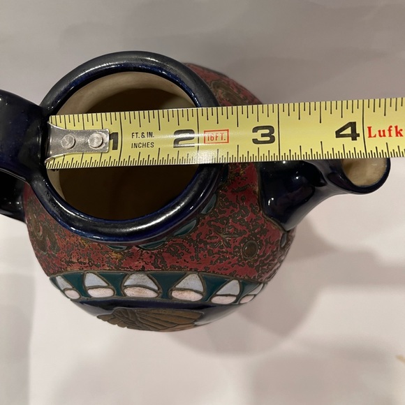 Antique Amphora ceramic vase Egypt art deco nouveau Czechoslovakia Marked Signed - Picture 13 of 16